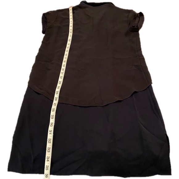 All Saints Silk Shirt Dress Size 2 Navy Black - Picture 6 of 8